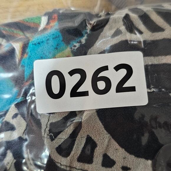 Chicos Sheer Button Up Top Large Abstract Print - Picture 10 of 10